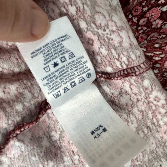 Lands' End Red Pink Floral T-Shirt Medium‎ 10-12 - Picture 7 of 8